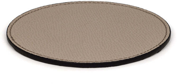 Круглая подставка - Ø 12,5 см / зернистая кожа_темно-синяя