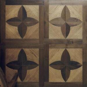 Модульный паркет Parquet In Old Chic Fleur Light Medium Walnut Дуб гладкая, рельефная (Гладкая, Рельефная) 600х600 мм.