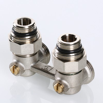 VT.345.KNA.E04 Узел угловой для нижнего подключения радиатора c комплектом адаптеров Valtec 1/2" x 3/4" («евроконус»)  - Вид №7