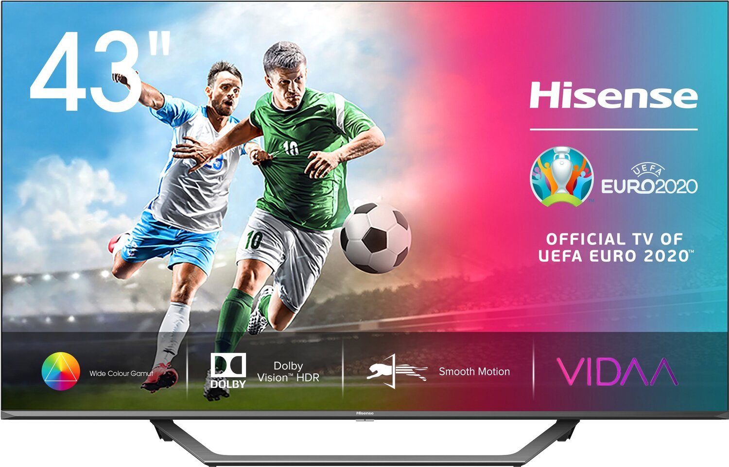 43A7500F 43”, ultra hd, smart tv (ос vidaa u4.0), wi-fi, pci 2000, dvb-t2/t/c/s2/s, hdr 10, bluetooth, 2х7w, ci+(1.4), 4hdmi, 2usb, black Hisense Hisense A7500F 