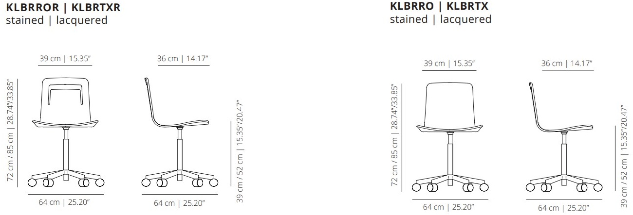 Viccarbe Регулируемое по высоте офисное кресло из дерева с подлокотниками Klip sun-id-1516311 - Вид №1