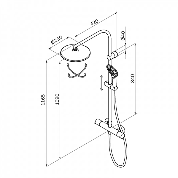 Смеситель для душа GRB DRY GRB MIXERS 44435440XL  - Вид №1
