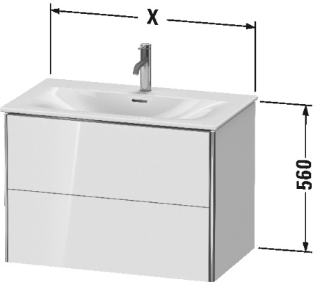 XS432404949 XSquare Тумбочка подвесная Графит матовый, декор Duravit - Вид №2
