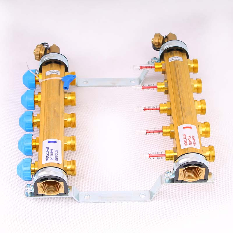 Коллекторная группа HKV/T с термостатическими вентилями и расходомерами WATTS Ind 1"x3/4"ЕК 5 выходов 10004199 - Вид №2