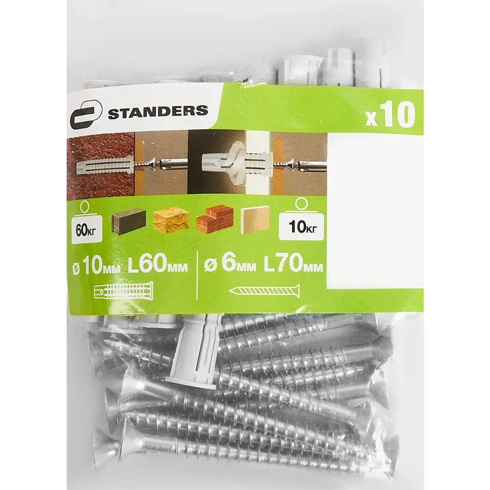 Дюбель универсальный Standers PDU N 10×60 мм с шурупами для любых поверхностей 83387799 STLM-0040738 - Вид №5