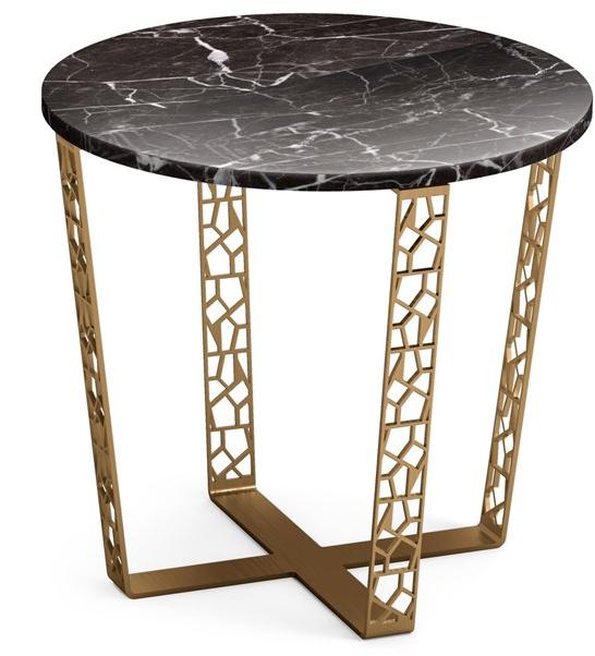 ALBEDO Круглый журнальный столик из мрамора и металла black marquina sun-id-1514828 - Вид №1