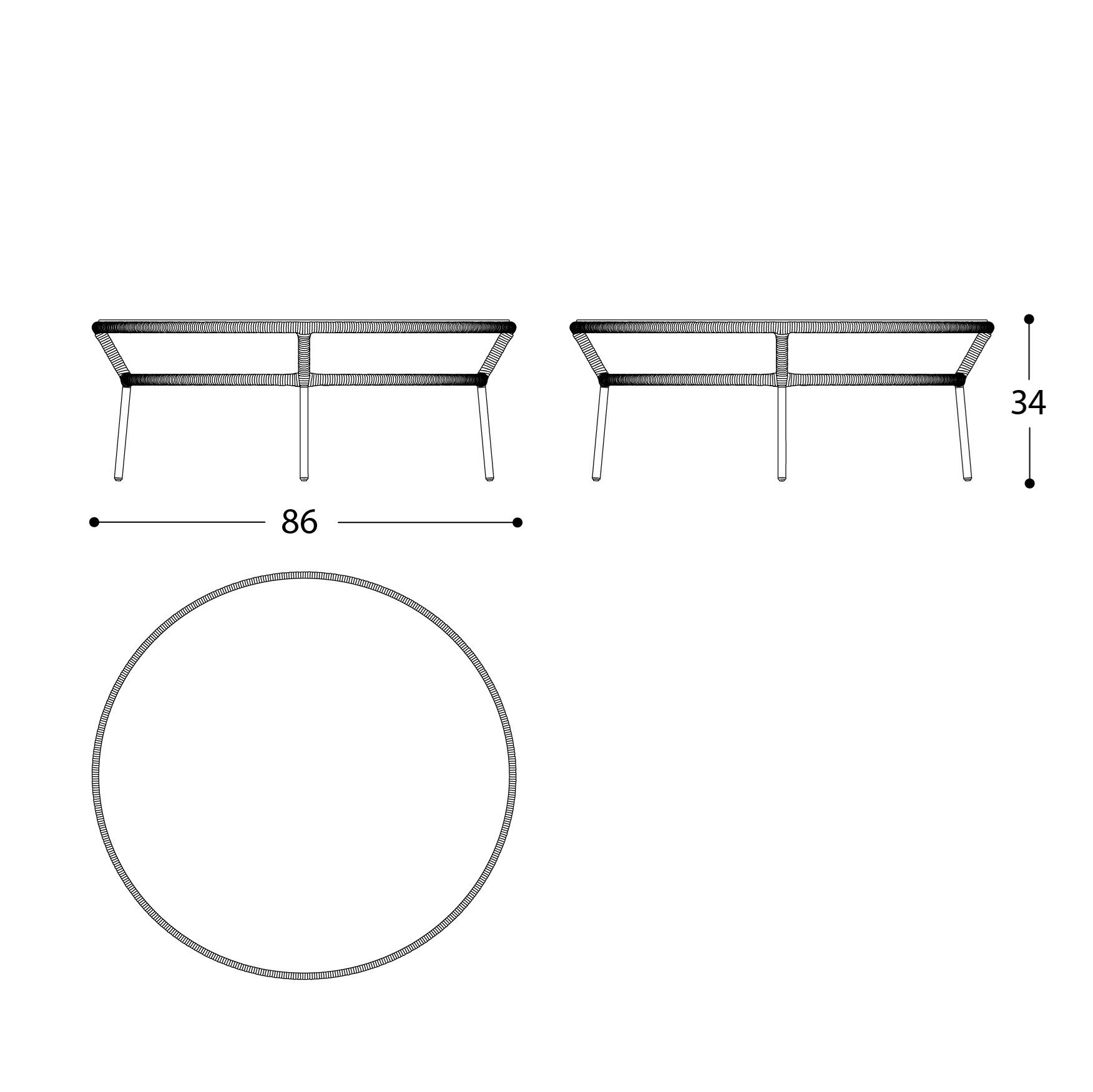 Круглый алюминиевый и деревянный садовый столик Varaschin Emma Cross ARCH-00151781 - Вид №18