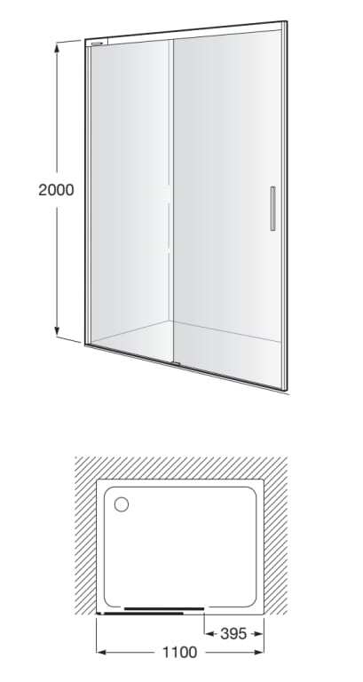 Нишевая душевая кабина с раздвижной дверью Roca Naray ARCH-00135692 - Вид №3