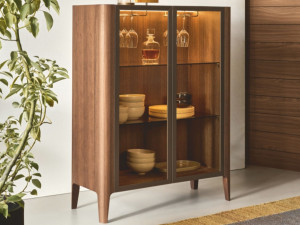 Витрина из грецкого ореха со встроенным освещением