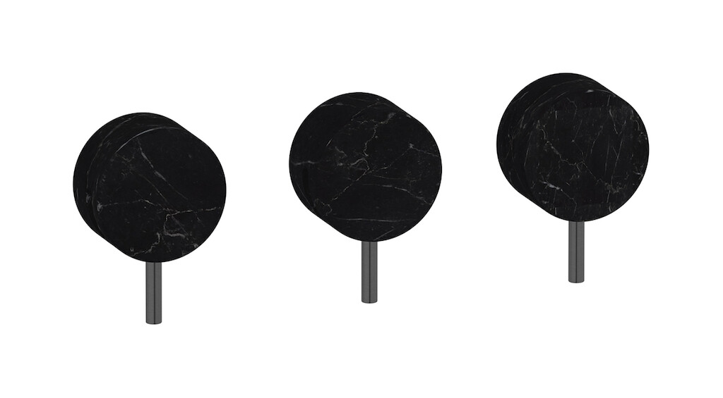 Встроенный смеситель для душа на 3 отверстия с двухходовым дивертером WE ARE IB mr410cs_2 Brushed Black Chrome Marmo