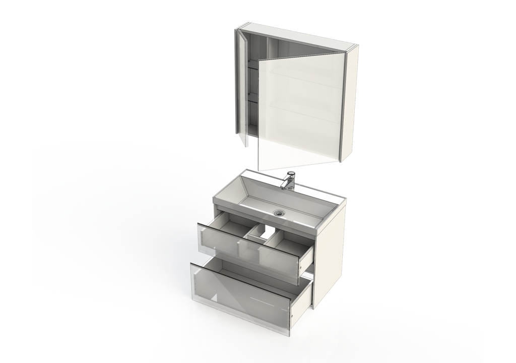 Мебель для ванной Aquanet Гласс 80 белый 00240465 - Вид №10