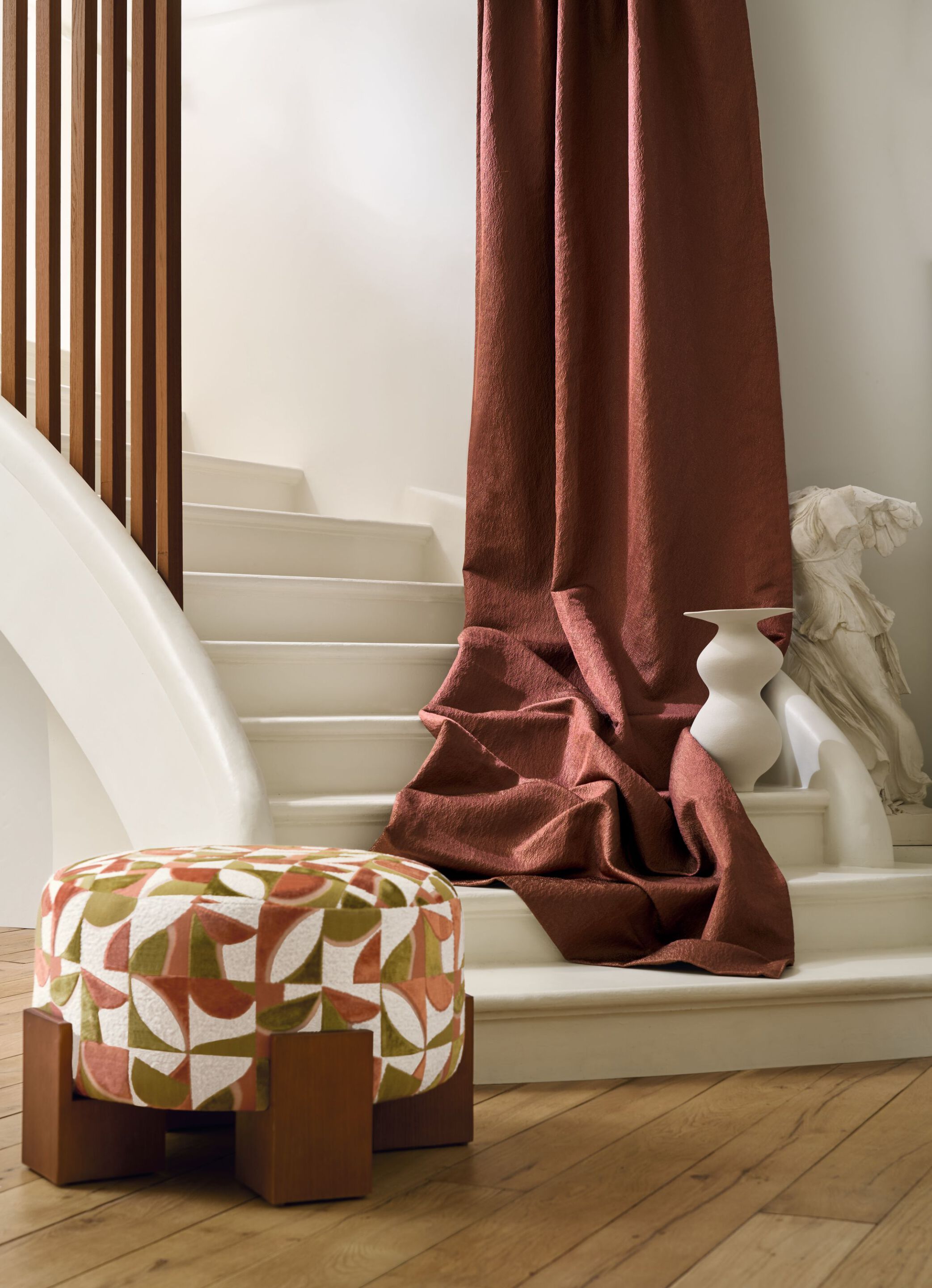 Сатин сплошной цвет Жаккардовая ткань Casamance Manali ARCH-00116274 - Вид №1