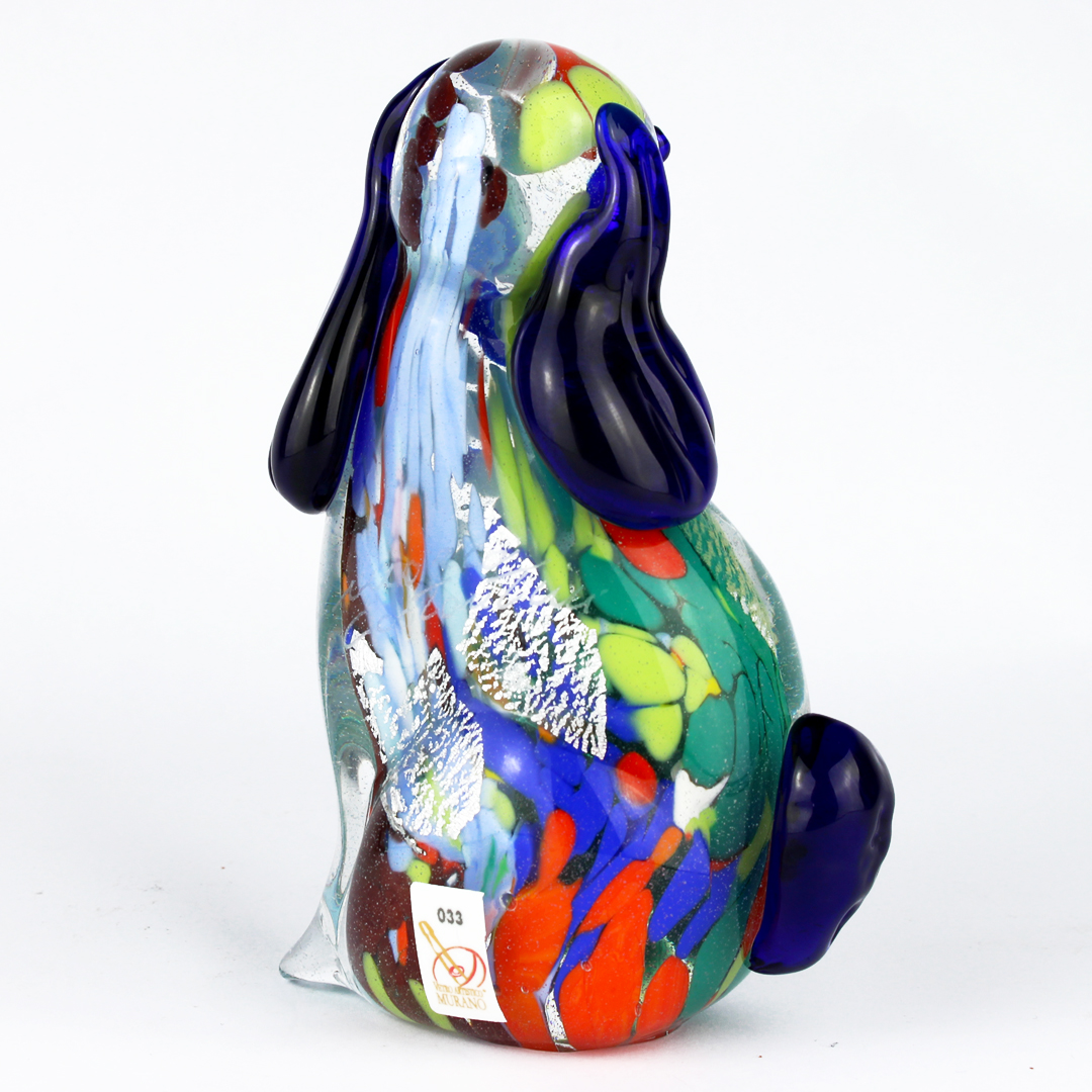 3242 ORIGINALMURANOGLASS Фигурка собаки - абстрактный узор - Original Murano Glass OMG 5 см  - Вид №1