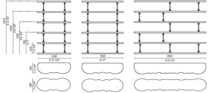 Carpanelli Книжный шкаф двусторонний открытый Mistral Lb46b+el24+el28 - Вид №4