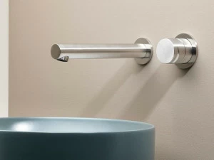 MINA Смеситель для умывальника настенный из нержавеющей стали на 2 отверстия Giotto 7450-g2701