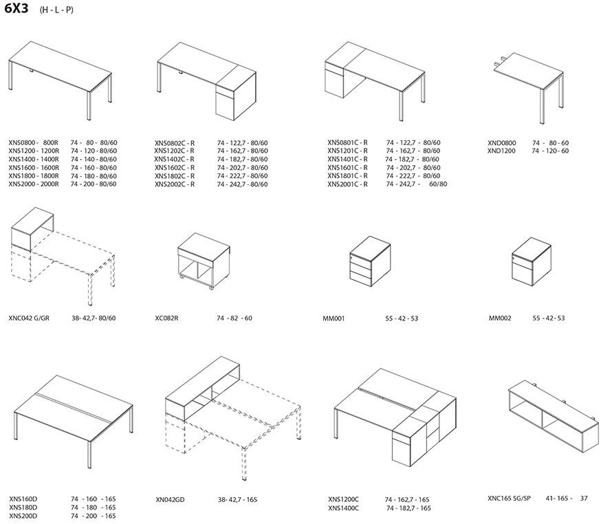 Ultom Модульный рабочий стол со встроенной полкой 6x3 sun-id-1370960 - Вид №2