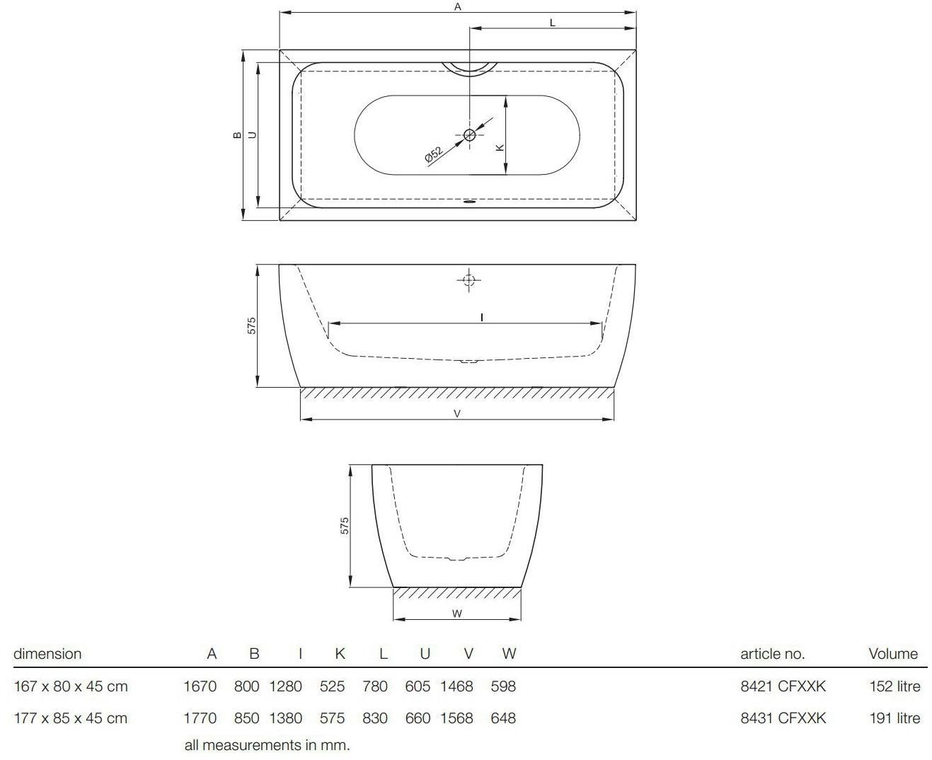 Bette Отдельностоящая прямоугольная ванна  8421 cfxxk/8431 cfxx  - Вид №2