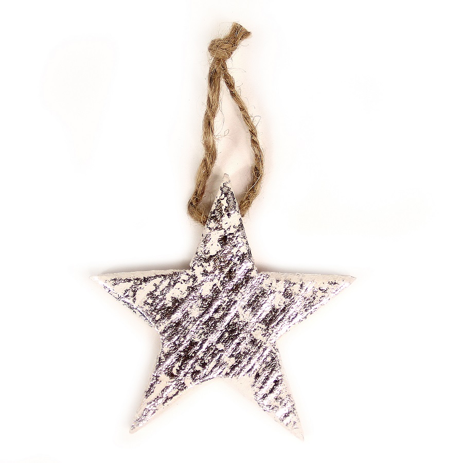 en_ny0012 Украшения подвесные silver stars/trees/hearts, деревянные, в подарочной коробке, 24 шт. EnjoyMe  - Вид №6