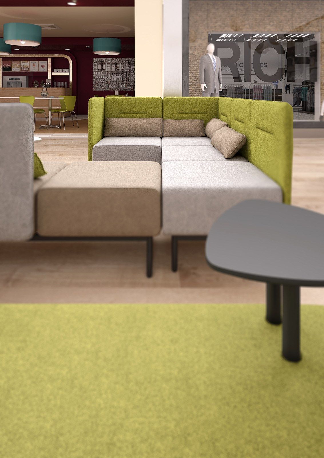 Ткань огнестойкая скамья с USB-разъемом Leyform Around ARCH-00051346 - Вид №2