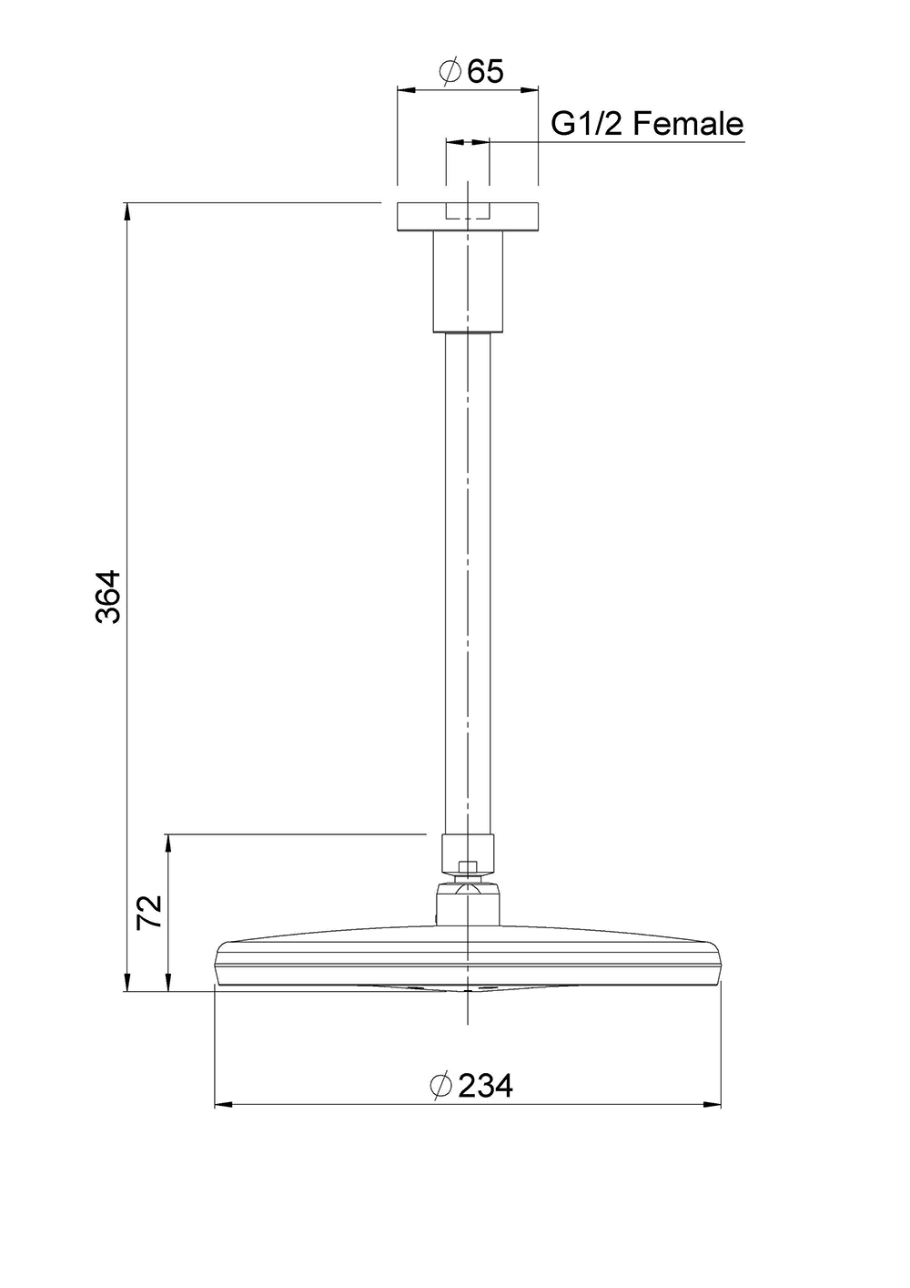 OSRO230CACPGR Satinjet Overhead II на потолочном кронштейне Methven  - Вид №1