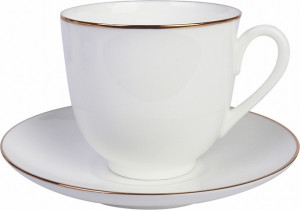 100181 Императорский фарфоровый завод Чашка с блюдцем "Золотой кантик 13" "Ландыш" Фарфор костяной