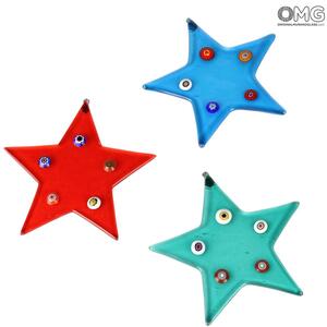 2080 ORIGINALMURANOGLASS 3 Звезды из муранского стекла - набор рождественских украшений  см