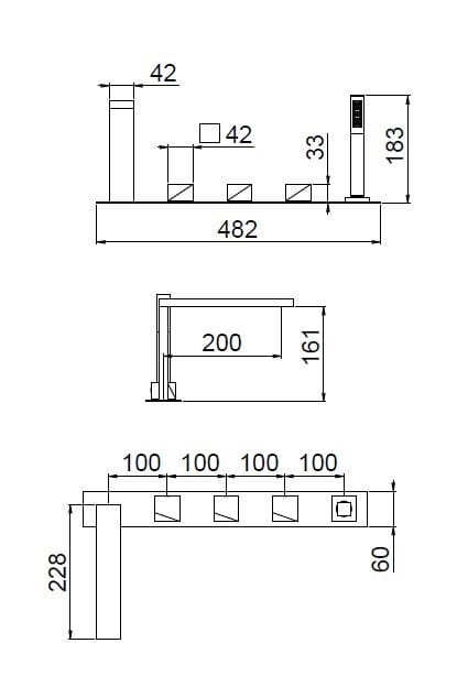 Хромированный смеситель для ванны CARIMALI DSIDE MISCELATORE VASCA ARCH-00026600 - Вид №2