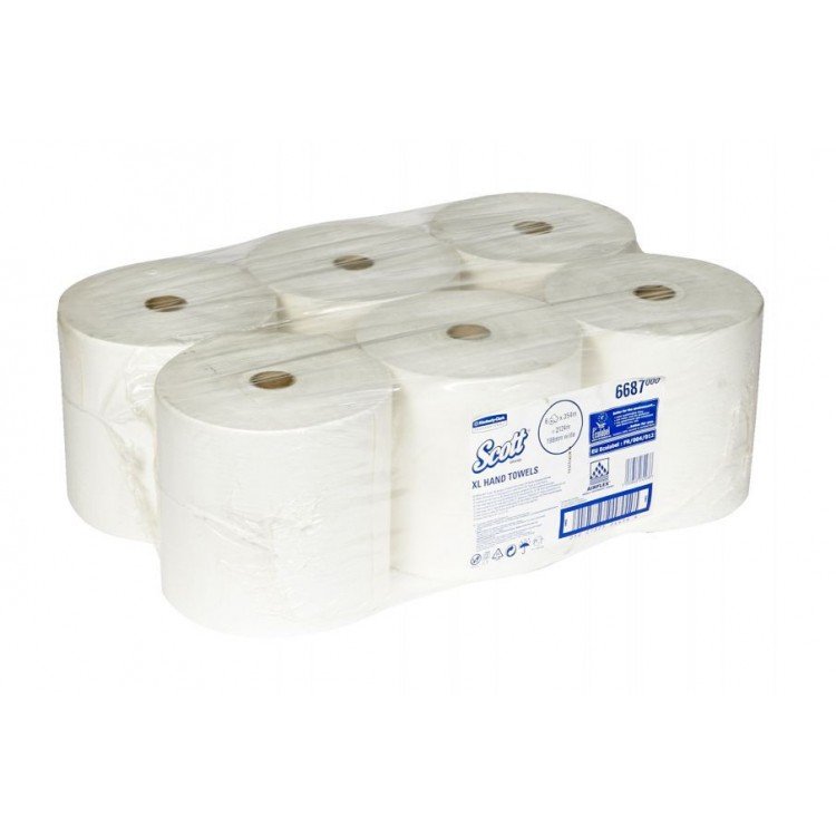 6687 Kimberly Clark Полотенца бумажные в рулоне Kimberly Clark Scott XL 6687 1-слойные в рулоне по 354 метров 
