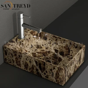 B6R40PM Подвесная раковина настенная прямоугольная Ceramica Globo T-EDGE