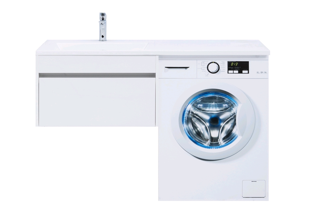 Тумба с раковиной Aquanet Токио 130 L белый (подвесная, 1 ящик) 0023691700235501 - Вид №7