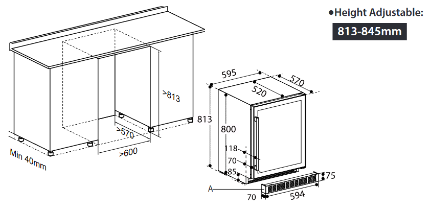 9973846 Винный шкаф Temptech CPROX60SX серебристый STDN-0131860 - Вид №7