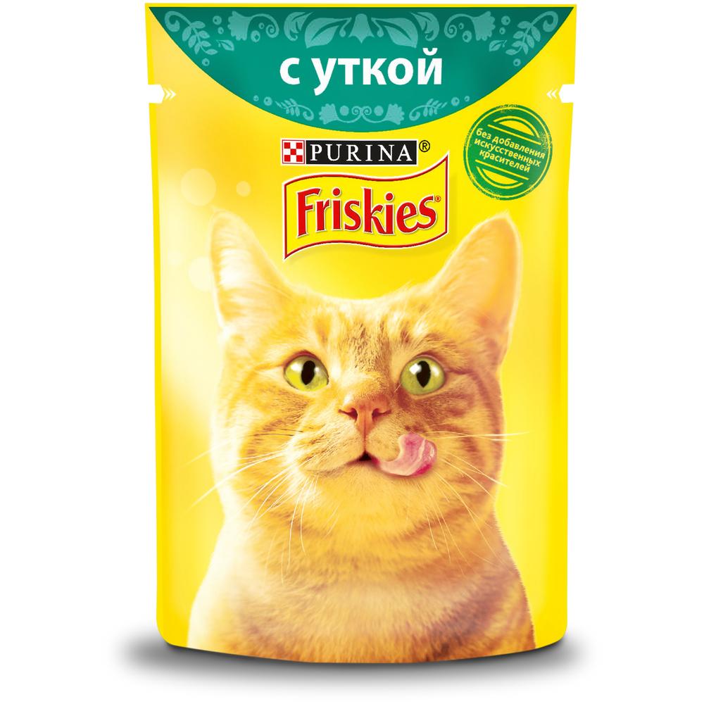 ПР0032300 Корм для кошек с уткой в подливе, пауч 85 г Friskies 