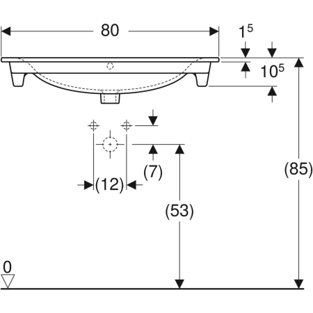 122255000 Встраиваемая раковина Geberit Renova Plan Geberit  - Вид №17