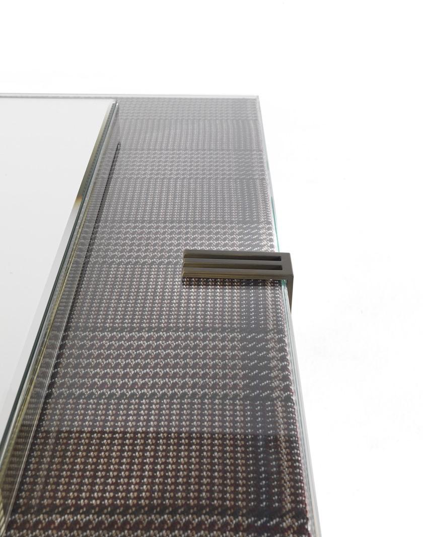 ETRO Home Interiors Квадратное настенное зеркало в рамке из стекла и ткани  E.ren.511.a  - Вид №2