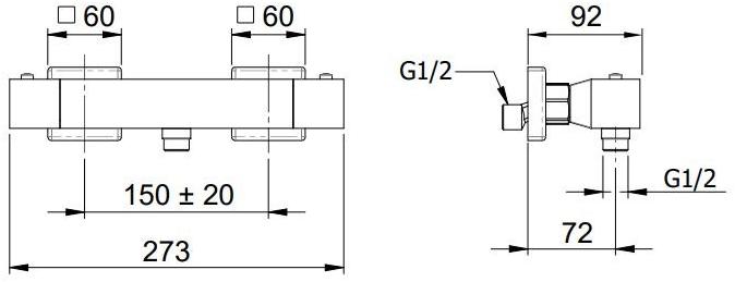 Remer Rubinetterie Термостатический смеситель для душа Q-elegance St 31 l, st 32 l - Вид №2