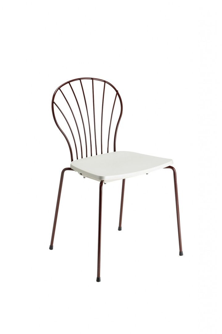 Flint 535-B Стул со стальным каркасом на 4 ножках и спинкой, сиденьем из полиамида или дерева ироко. Et al. Flint - Вид №1