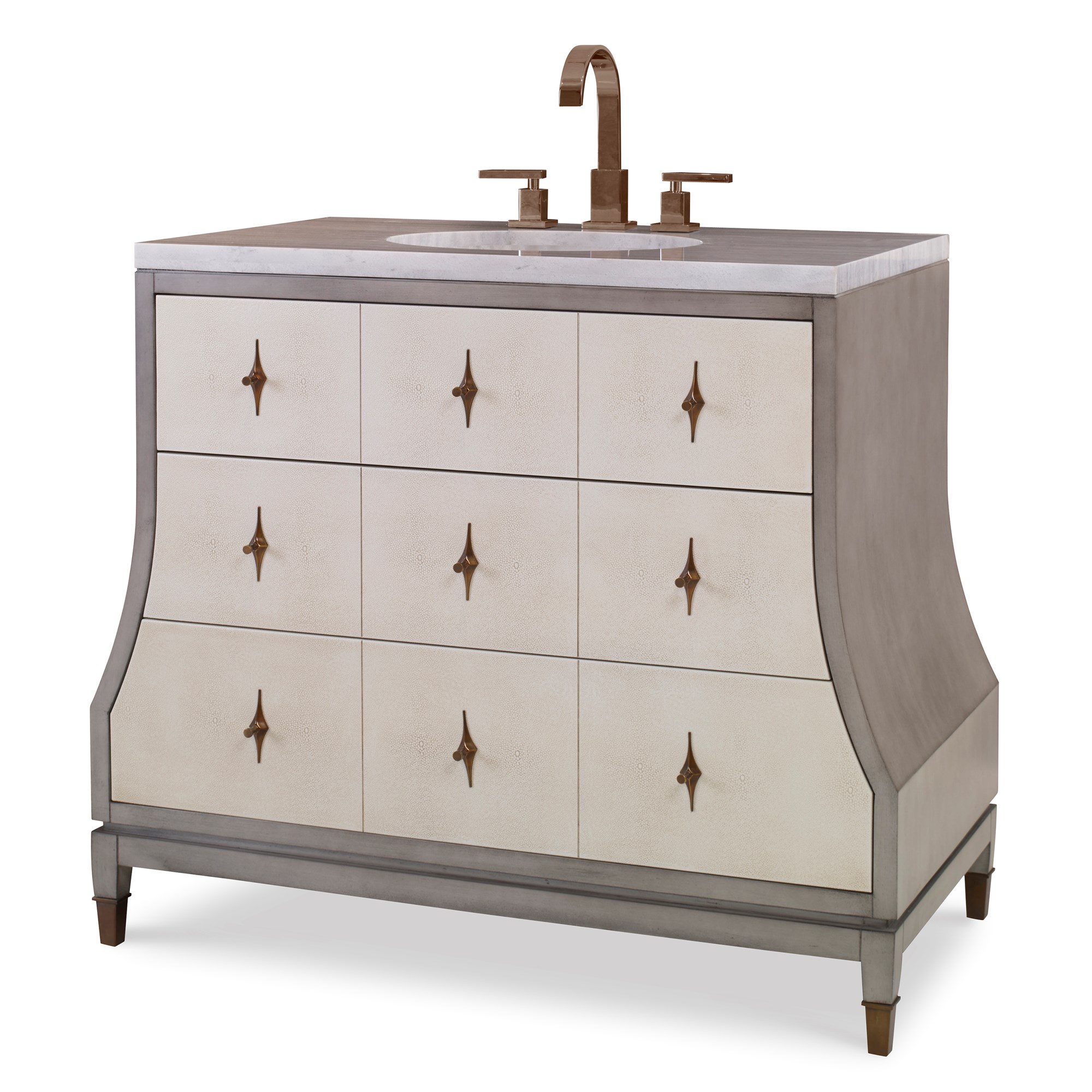 Тумбочка, большая (от 37 до 59,5) 12559-110-410 Tapered Sink Chest - Ash Grey / Linen Ambella  - Вид №1