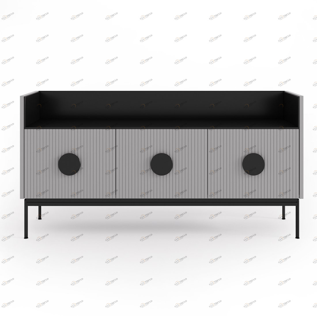 Комод светло-серый с 3 дверцами Uno BRAGIN DESIGN LIVING 00-3974665 Серый