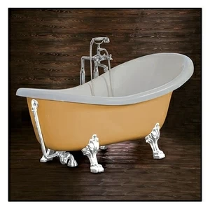 Ванна Akcjum Rectime 175 WR-01-01-KB-B овальная бежевая с белыми ножками