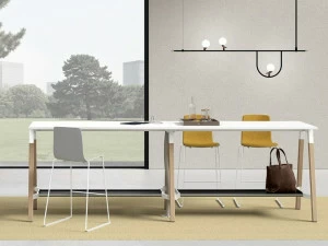 Bralco Высокий прямоугольный стол для совещаний с системой прокладки кабелей Polare