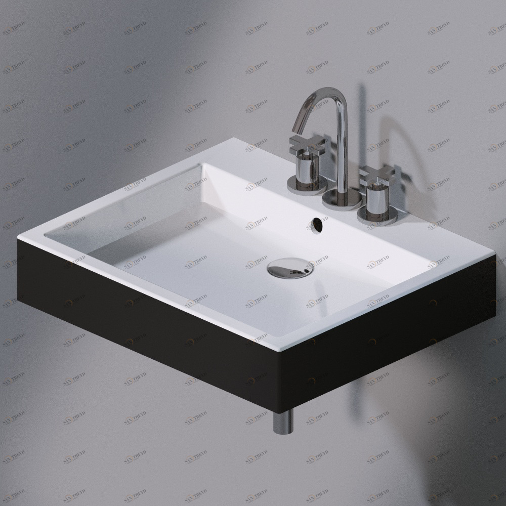 L255205 Подвесная раковина настенная прямоугольная A. e T. Italia  черная AeT ITALIA 