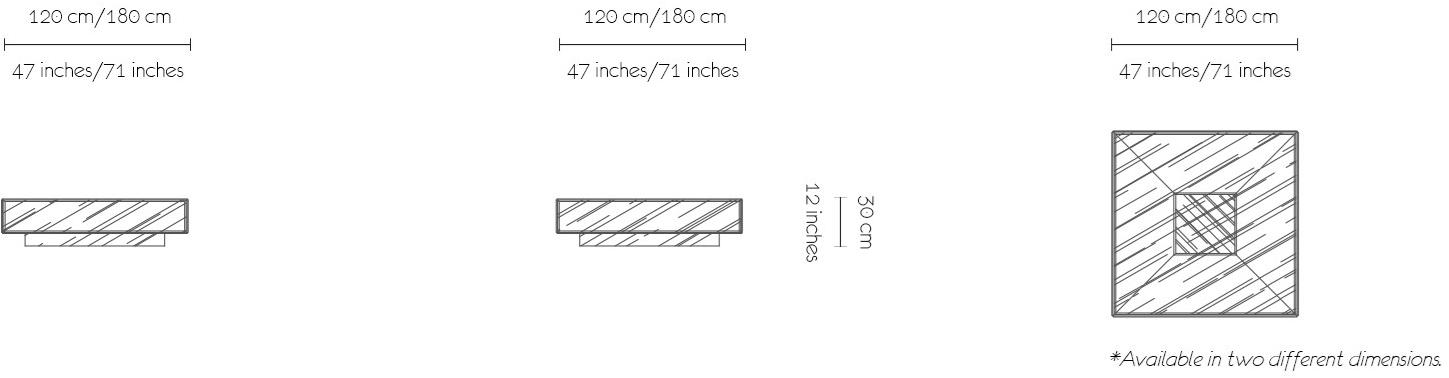 MORADA Низкий стеклянный журнальный столик с вещевым ящиком  Scrigno ct  - Вид №4