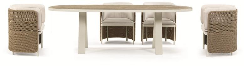 Ethimo Овальный садовый стол из тика Esedra Estooa - Вид №7