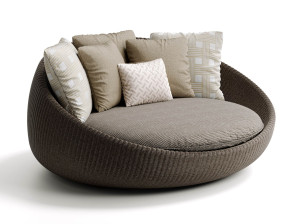 2-местный изогнутый полиэтиленовый садовый диван