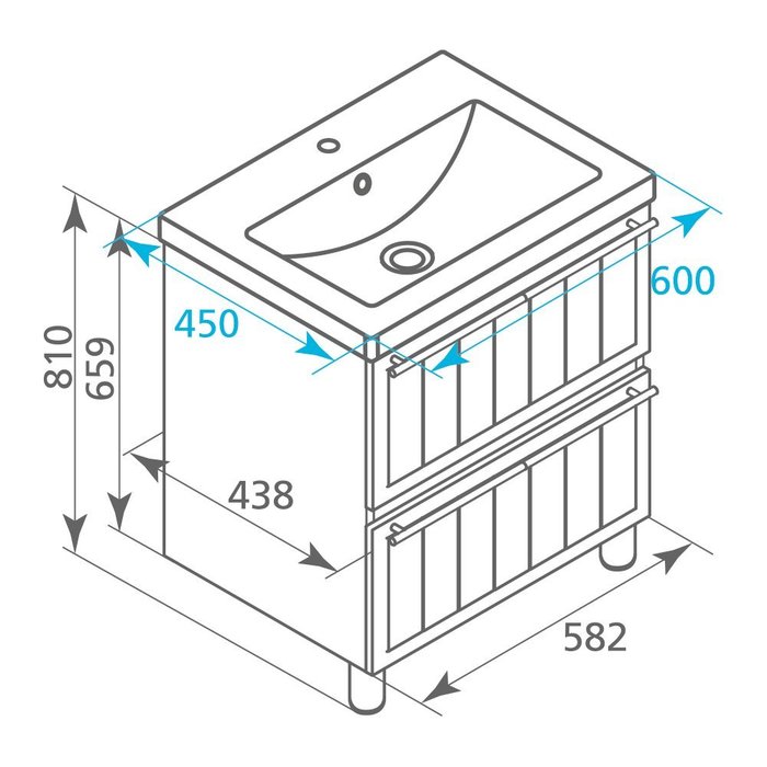 MAG60W0M95K Milardo Magellan Тумба Magellan 60 см Россия  - Вид №3