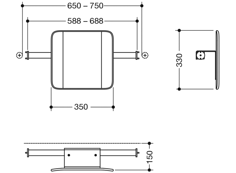 900.51.901XA поддержка спины HEWI Stützen  - Вид №2