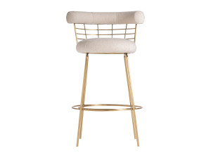 Латунный мягкий барный стул со спинкой