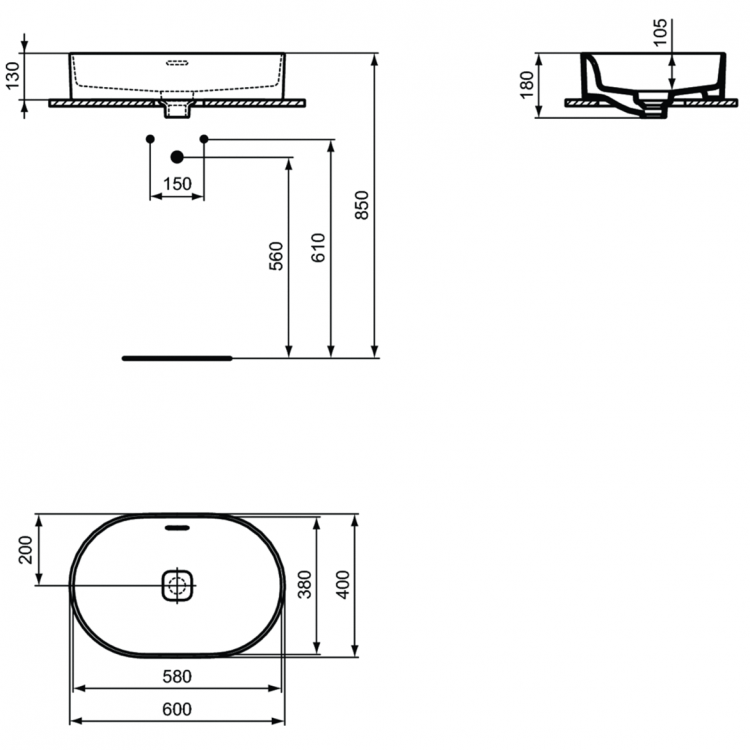T360401 Раковина 60 см Ideal Standard STRADA II - Вид №8