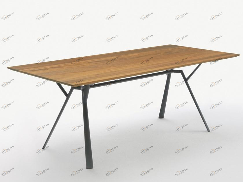 FAST Прямоугольный садовый стол из алюминия и дерева Radice quadra 9820t