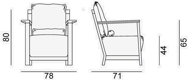 Gervasoni Кресло из ткани с подлокотниками Otto sun-id-1486803 - Вид №4